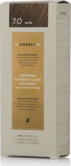 Korres Abyssinia Superior Gloss Colorant Vopsea De Păr Fără Amoniac 7.0 Blond 50ml