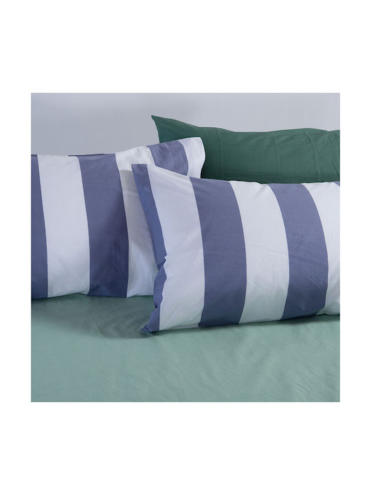 Nef-Nef Homeware Bamb.casual Vertia Μαξιλαροθήκη με Φάσα Denim 52x72εκ.