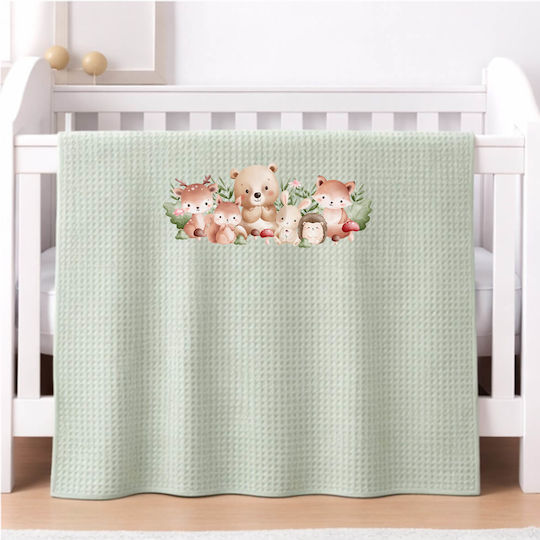 Astron Italy Babydecke Kinderbett Waffel Weiß 110x140cm
