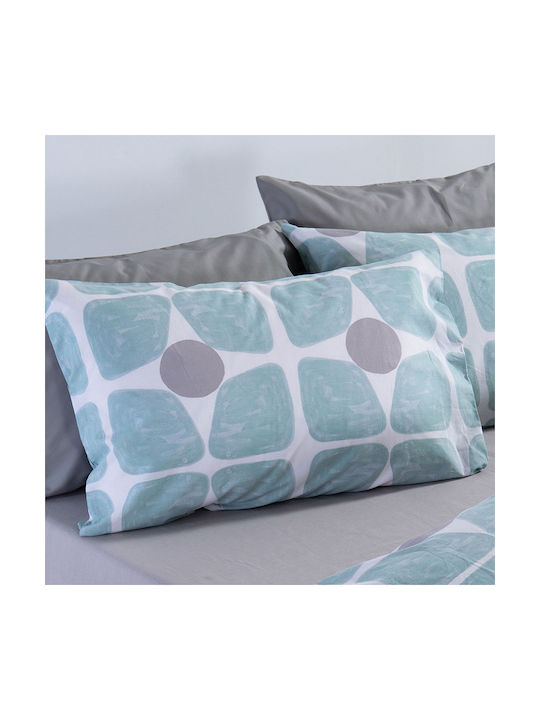 Nef-Nef Homeware Casual Coreo Pillowcase with Envelope Cover Aqua 52x72cm