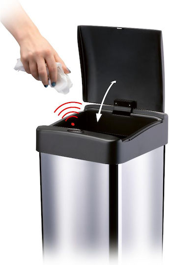 Lamart Waste Bin Stainless Steel with Photocell Silver 30lt