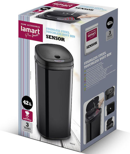 Lamart Lamart Mülleimer aus Inox mit Fotowiderstand Schwarz 42lt Lamart Lamart Mülleimer aus Inox mit Fotowiderstand Schwarz 42lt