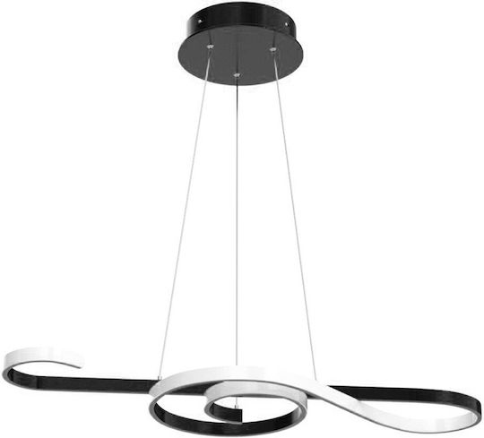 V-TAC Corp de Iluminat Suspendat Negru LED cu Lumină Albă Caldă 70x100cm