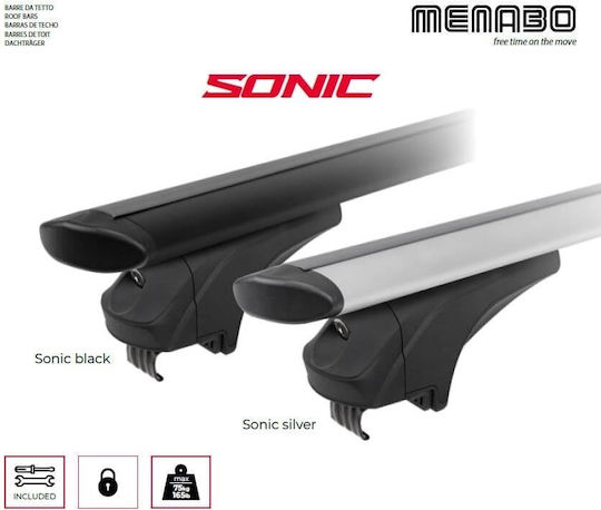 Menabo Bare De Acoperiș Din Aluminiu Pentru Opel Mokka 2012+ Set Cu Picioare Argintii