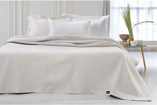 Guy Laroche Slalom Pique Blanket Semi-Double 180x260cm Ivory