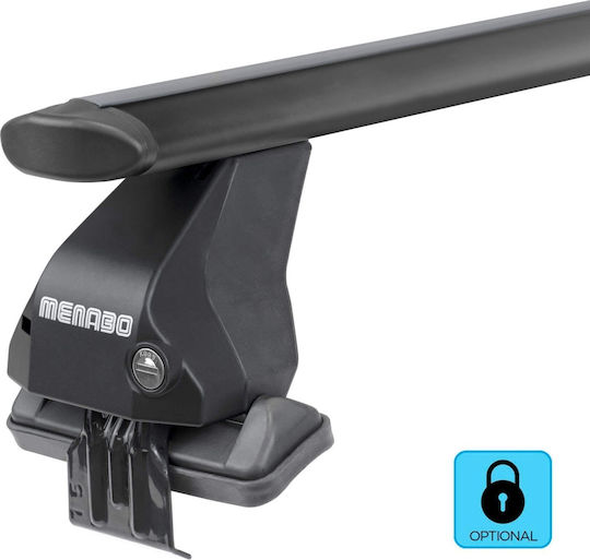 Menabo Bare De Acoperiș Din Aluminiu Pentru Seat Leon 4D 2009-2013 Set Cu Picioare Negre