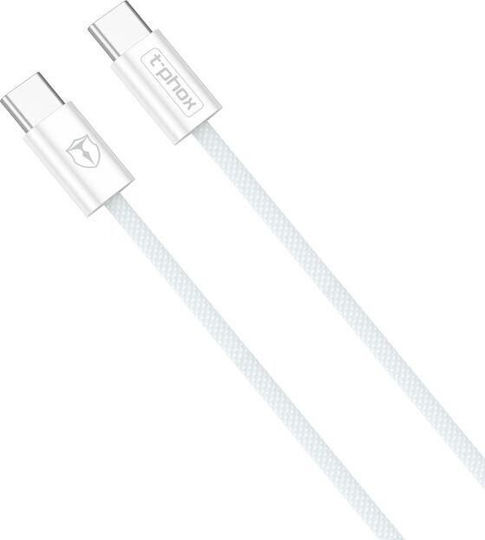 T-Phox USB 2.0 Cable USB-C male - USB-C 60W Λευκό 2m