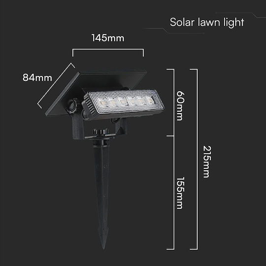 V-TAC Lumină Solară de Perete 0.9W 80lm cu Lumină Alb Cald 3000K IP65