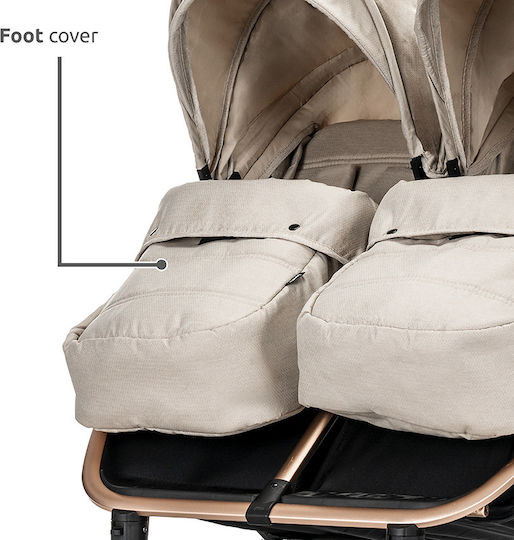 Lorelli Duo Double Stroller Suitable for Newborn Beige 12kg