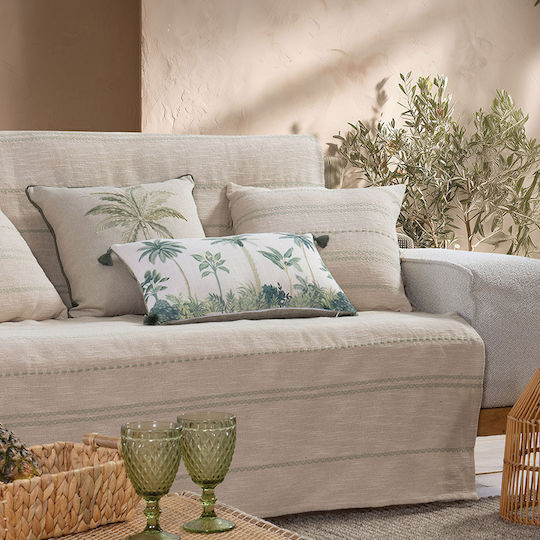 Nef-Nef Homeware Bleeze Armchair Throw Jacquard 180x180cm Natural/Mint