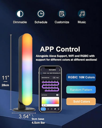 Smart Διακοσμητικό Φωτιστικό Smart LED RGB Μπάρα