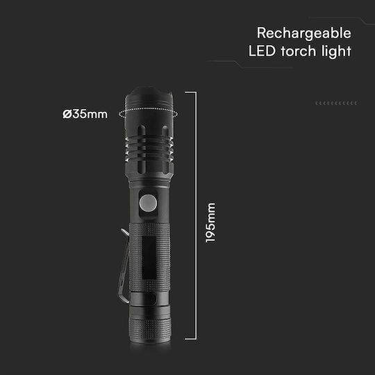 V-TAC Lanternă LED Reîncărcabilă IP54 cu Luminozitate Maximă 1000 Lumen