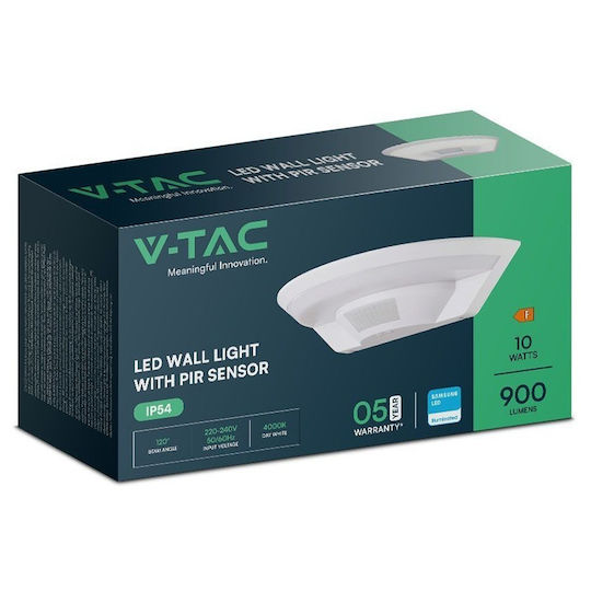 V-TAC Iluminat Exterior Montat Pe Perete Led Ip54 10w Cu Lumină Albă Naturală
