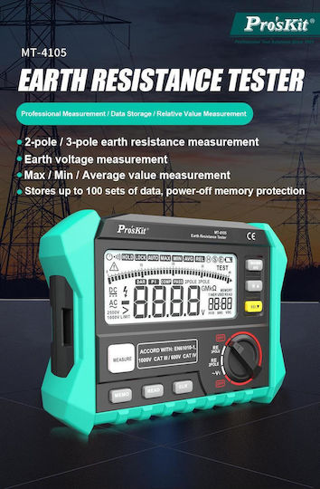 Proskit Digital Earth Resistance Tester Mt-4105