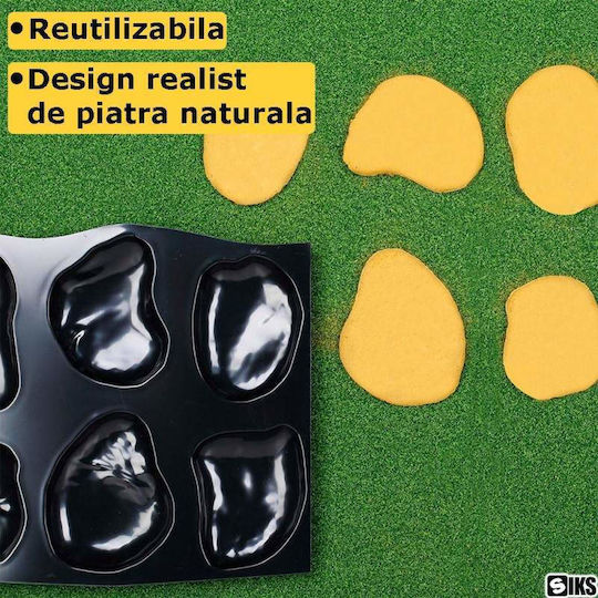 Matriță Reutilizabilă Contur Turnare Beton Amprentat Pardoseală Șablon Formă Piatră Decorativă Grădină Formă Piatră Plastic Dimensiune Între 12 Cm 20 Cm Negru