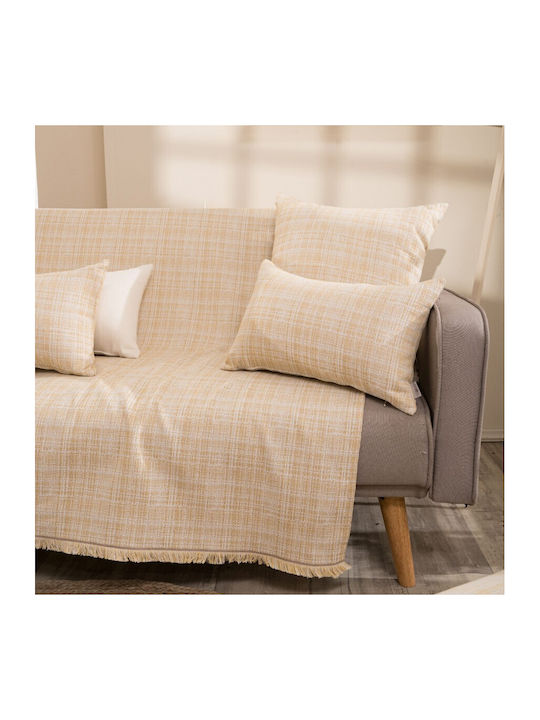 Teoran Urbino Armchair Throw Chenille 180x150cm Beige