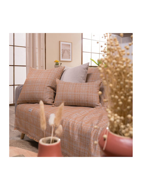 Teoran Urbino Four-Seater Sofa Throw Chenille 180x350cm Beige