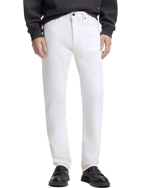 708 Men's Jeans Pants with Slim Straight Application White