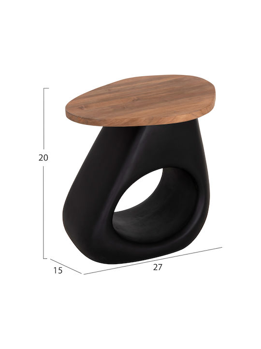 Beistelltisch Faserzement aus Massivholz Schwarz M60xP47xH59cm