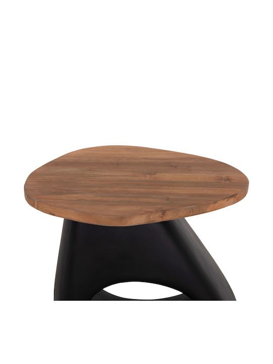 Beistelltisch Faserzement aus Massivholz Schwarz M60xP47xH59cm