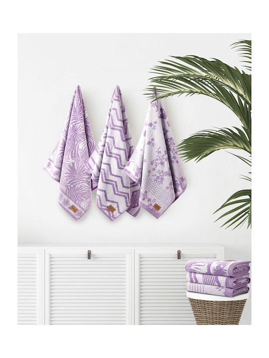 Nima Bath Towels Set of 2 Pieces Purple Weight 480gsm