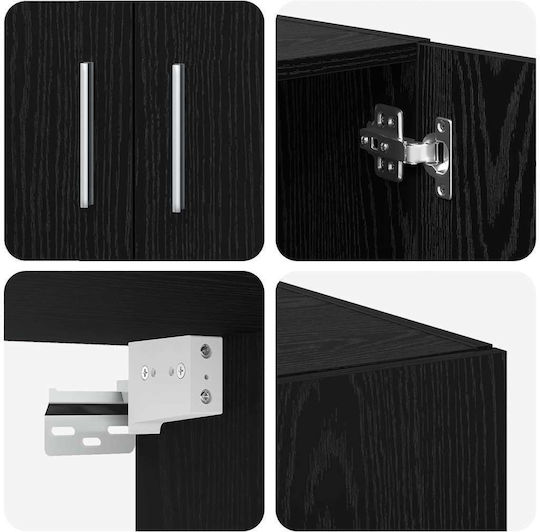 Bookcase Black Oak 70x42.5x225 cm