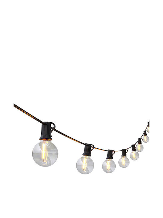 123led Luminiță Garland LED Extensibilă Etanșă 19.5m cu 30 Becuri Alb Cald