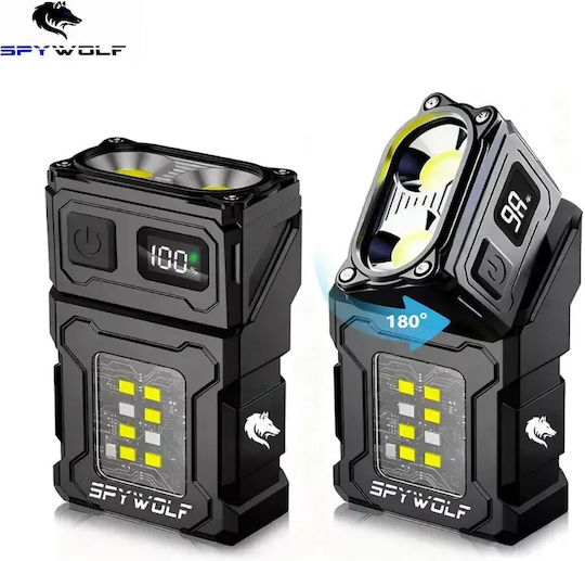 Spywolf Rechargeable LED Head Flashlight IP45 with Maximum Brightness 3600lm 4pcs