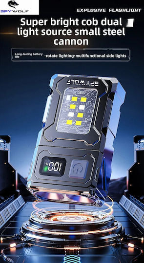 Spywolf Rechargeable LED Head Flashlight IP45 with Maximum Brightness 3600lm 6pcs