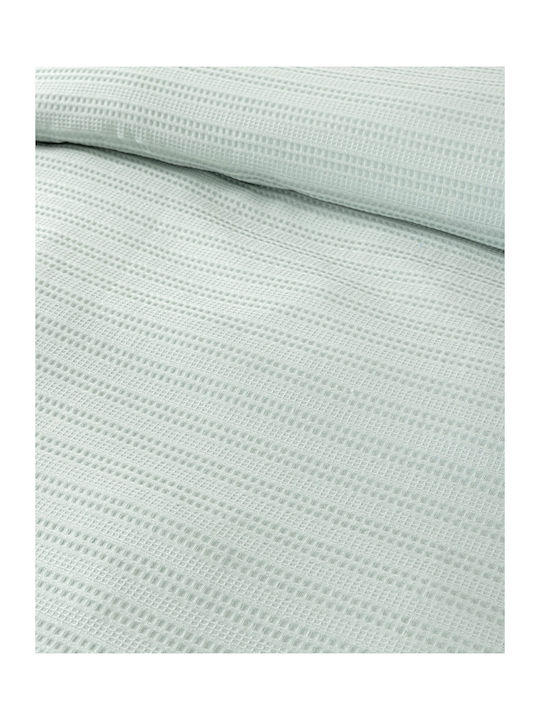 Nima Pique Blanket Double 240x260cm Minty Blue