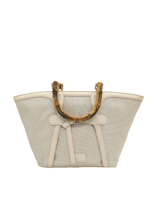 Υφασμάτινη Γυναικεία Τσάντα Ώμου Μπεζ