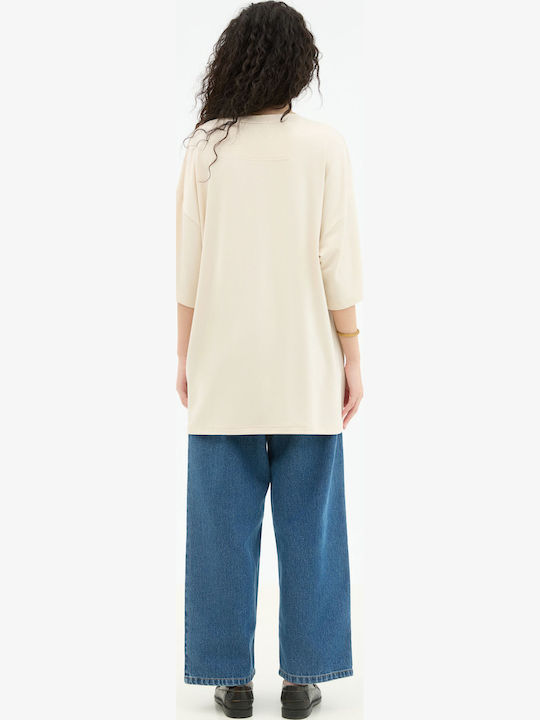 Short Sleeve Beige Blouse