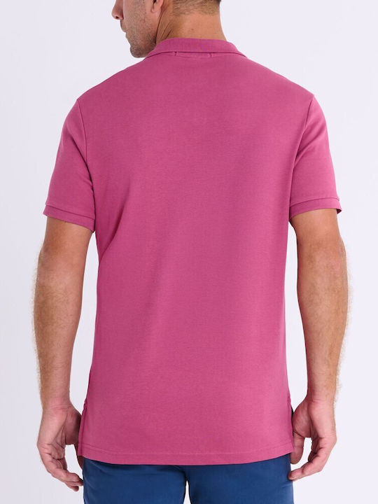 Herrenbluse Kurzarm Fuchsie