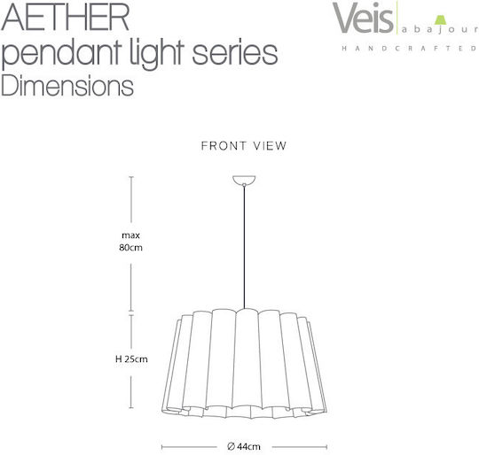 Veis Aether White Ceiling Light With E27 Socket 42x42x25cm