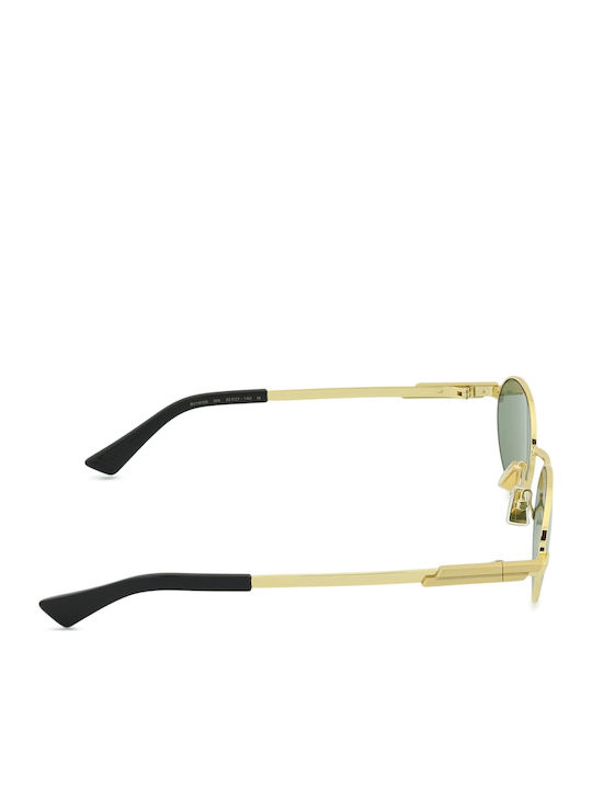 Bottega Veneta Unisex Sunglasses With Gold Metallic Frame And Gold Polarized Mirror Lens BV1470S 004