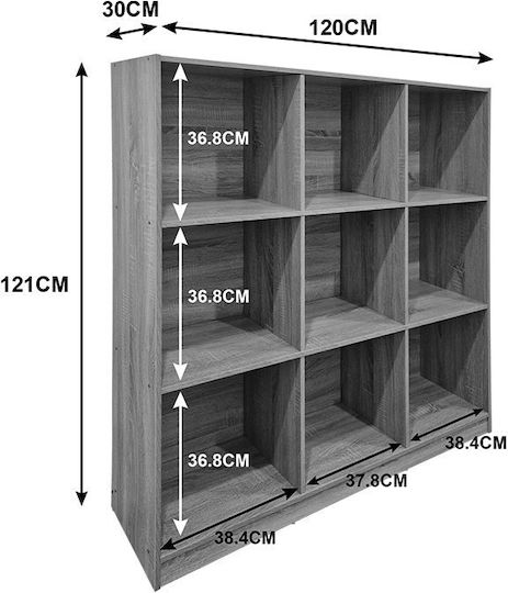 Bookcase Gridea Sonoma 119.5x30x121cm