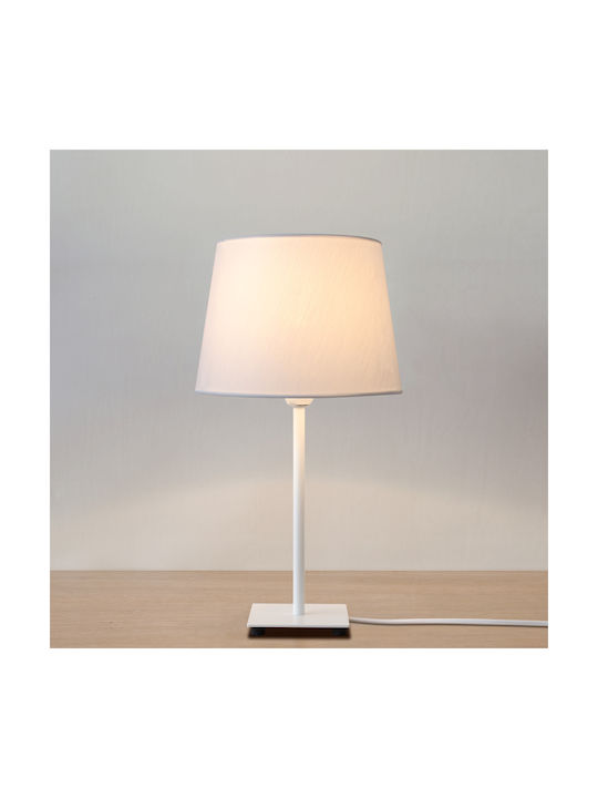 Veis Auge Fabric Table Lamp for E14 Socket with White Shade and Base