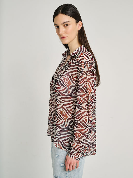Damen Bluse Langärmelig Mehrfarbig