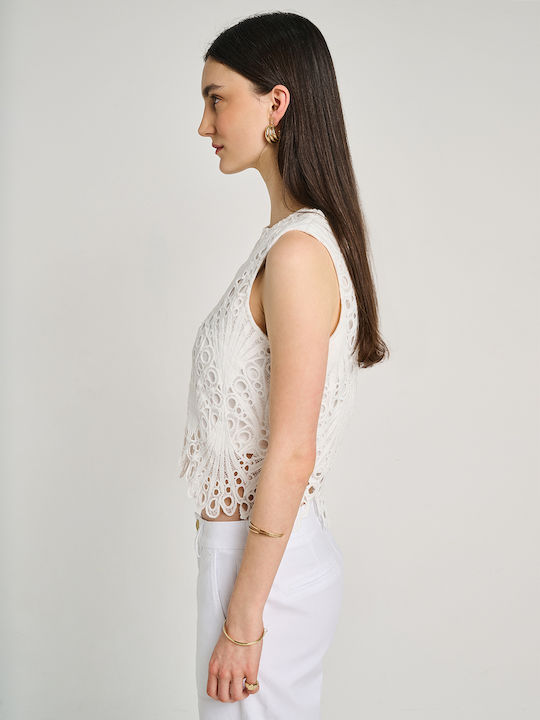 Women's Cotton Sleeveless Top White 63-408.055.N0010