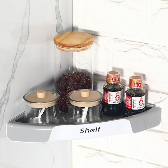 Alista Home Corner Wall Mounted Bathroom Shelf Plastic 28x39x4.5cm Gray