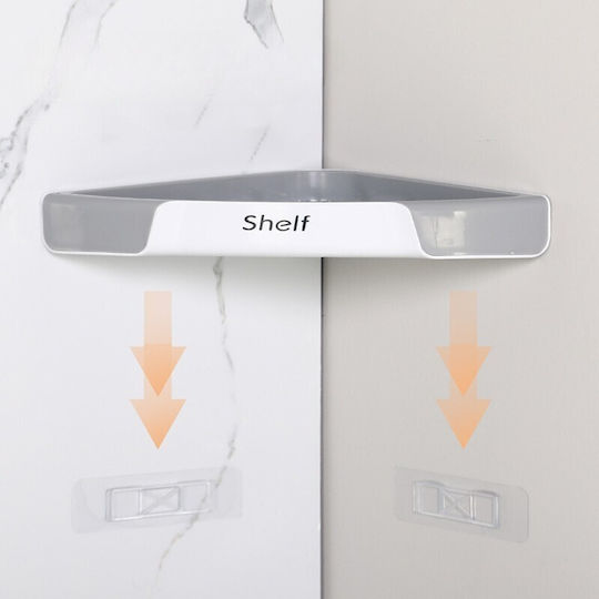 Alista Home Corner Wall Mounted Bathroom Shelf Plastic 28x39x4.5cm Gray