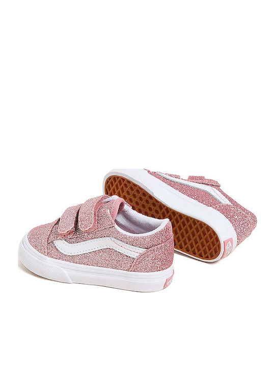 Old Skool Kinder Sneakers mit Klettverschluss Rosa