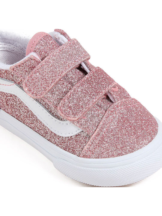 Old Skool Kinder Sneakers mit Klettverschluss Rosa
