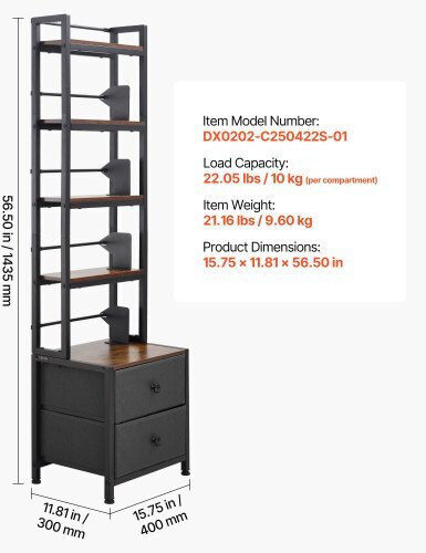 Living Room Cabinet Made of Black Metallic 40x30x143.5cm