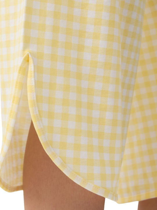 Minerva Καλοκαιρινό Γυναικείο Σετ Πιτζάμας Yellow Check