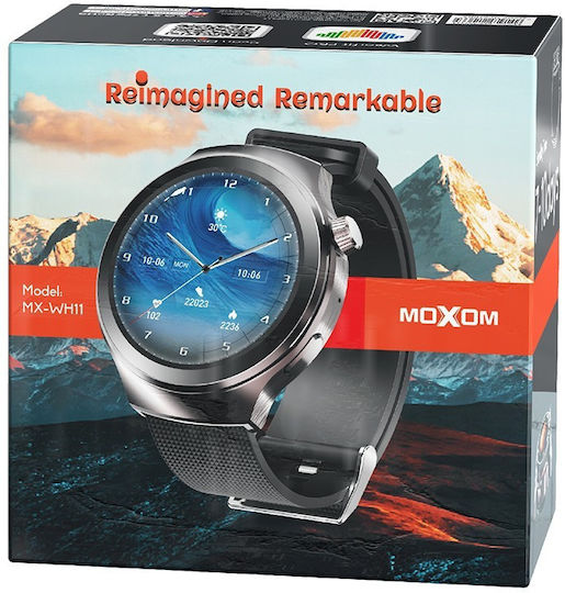 Moxom MX-WH11 Smartwatch με Παλμογράφο (Μαύρο)