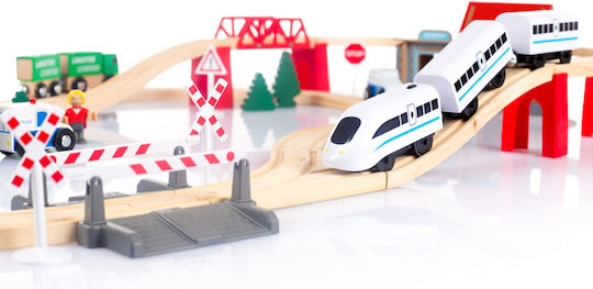 Kinderplay Сет с Дървено Влакче за 3+ Години