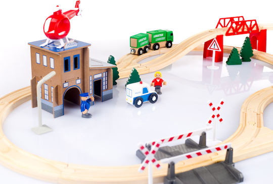 Kinderplay Сет с Дървено Влакче за 3+ Години