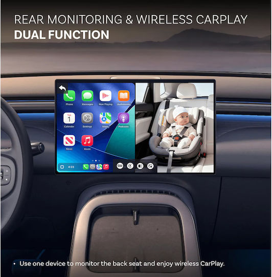 Ottocast Adaptor Multimedia Wireless 2-în-1 Carplay Android Auto Monitor Video Pentru Bebeluși 1080p Plug Play Negru