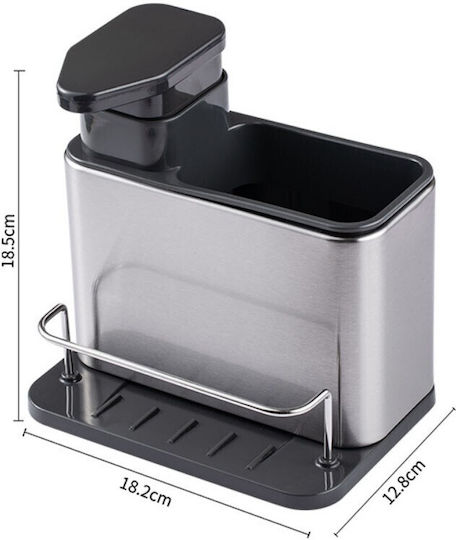 Alista Home Dozator De Bucătărie Din Plastic Cu Suport Pentru Burete Negru 250ml